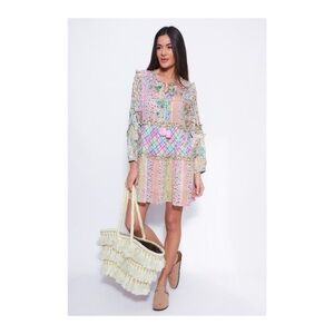 Barok Paris Spring Fling Patchwork Mini Dress NWT